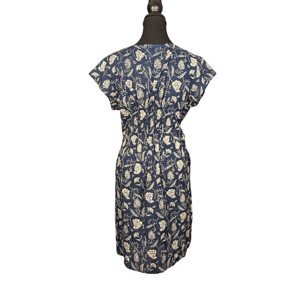 Alchemy Organic Cotton Navy Floral Dress Large Boho Lightweight Sustainable - Picture 6 of 8